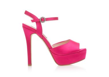 Πέδιλα φούξια σατέν με φιάπα ΦΟΥΞΙΑ - Tsoukalas - 