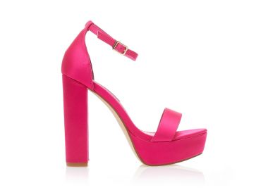Πέδιλα φούξια σατέν με φιάπα ΦΟΥΞΙΑ - Tsoukalas - 