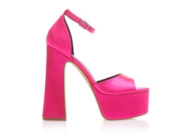 Πέδιλα φούξια σατέν με φιάπα ΦΟΥΞΙΑ - Tsoukalas - 