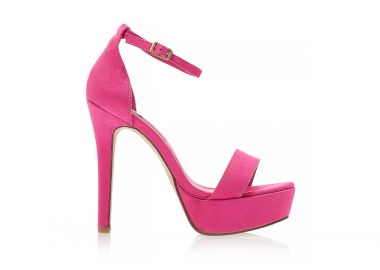 Πέδιλα φούξια σουέτ με φιάπα και λουράκι ΦΟΥΞΙΑ - Tsoukalas - 