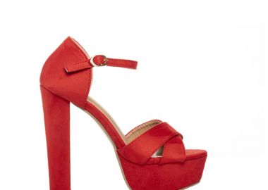 Πέδιλα κόκκινα σουέτ χιαστί με φιάπα ΚΟΚΚΙΝΟ - Tsoukalas - 