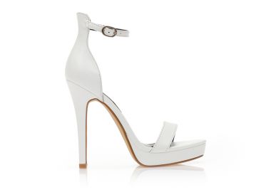 Πέδιλα λευκά δερματίνη με φάσα και λουράκι ΛΕΥΚΟ - Tsoukalas - 