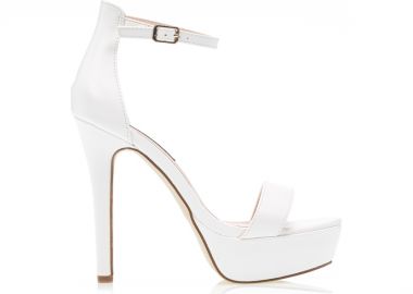 Πέδιλα λευκά δερματίνη με φάσα ΛΕΥΚΟ - Tsoukalas - 