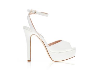 Πέδιλα λευκά δερματίνη με φιάπα και λουράκι στον αστράγαλο ΛΕΥΚΟ - Tsoukalas - 