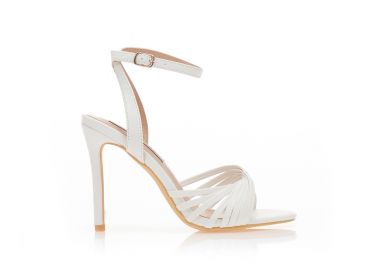 Πέδιλα λευκά δερματίνη με ιδιαίτερη φάσα ΛΕΥΚΟ - Tsoukalas - 