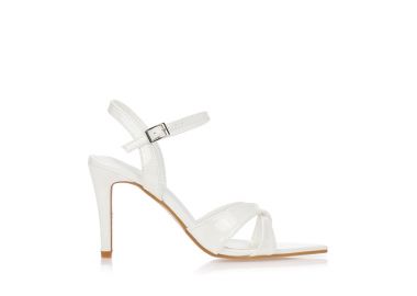 Πέδιλα λουστρίνι με χιαστί λουράκια ΛΕΥΚΟ - Tsoukalas - 