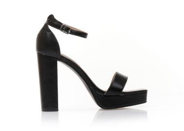 Πέδιλα μαύρα δερματίνη με φάσα ΜΑΥΡΟ - Tsoukalas - 