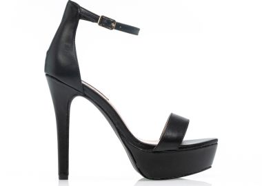 Πέδιλα μαύρα δερματίνη με φάσα ΜΑΥΡΟ - Tsoukalas - 