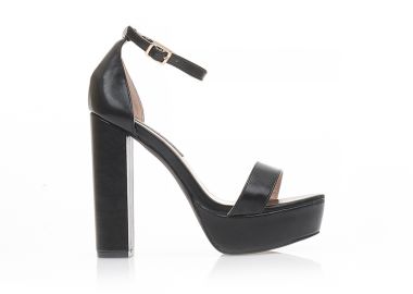 Πέδιλα μαύρα δερματίνη με φιάπα ΜΑΥΡΟ - Tsoukalas - 