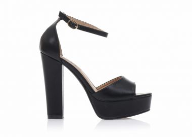 Πέδιλα μαύρα δερματίνη με φιάπα ΜΑΥΡΟ - Tsoukalas - 