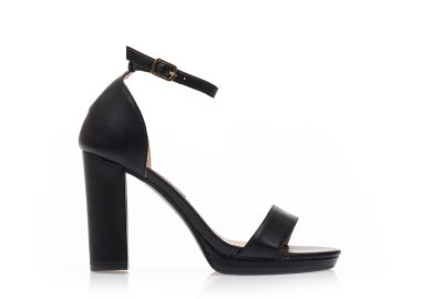 Πέδιλα μαύρα δερματίνη με φιάπα ΜΑΥΡΟ - Tsoukalas - 