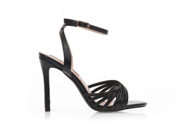 Πέδιλα μαύρα δερματίνη με ιδιαίτερη φάσα ΜΑΥΡΟ - Tsoukalas - 