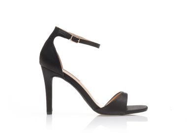 Πέδιλα μαύρα σατέν με ιδιαίτερο σχήμα στην φάσα ΜΑΥΡΟ - Tsoukalas - 