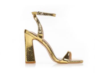 Πέδιλα με ανάγλυφο animal print σχέδιο ΧΡΥΣΟ - Tsoukalas - 