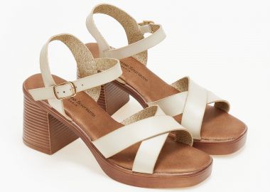 Πέδιλα με χιαστί και φάσα - Μπεζ - Issue - 