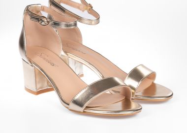 Πέδιλα με χοντρό τακούνι - Χρυσό - Issue - 