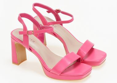 Πέδιλα με χοντρό τακούνι - Φούξια - Issue - 
