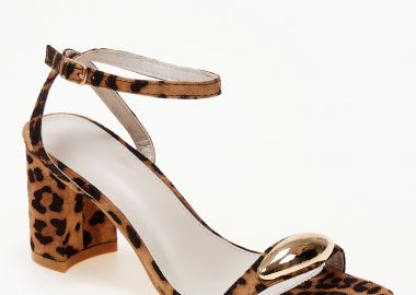 Πέδιλα με χοντρό τακούνι - Λεοπάρ - Issue - 