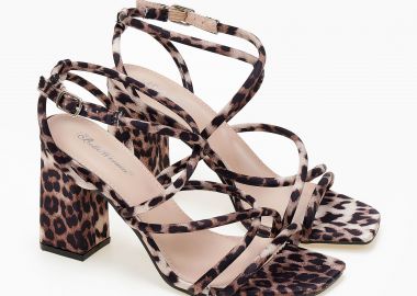 Πέδιλα με χοντρό τακούνι - Λεοπάρ - Issue - 