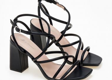 Πέδιλα με χοντρό τακούνι - Μαύρο - Issue - 