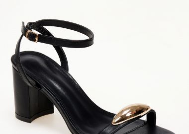 Πέδιλα με χοντρό τακούνι - Μαύρο - Issue - 