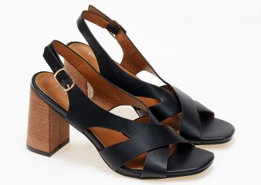 Πέδιλα με χοντρό τακούνι - Μαύρο - Issue - 