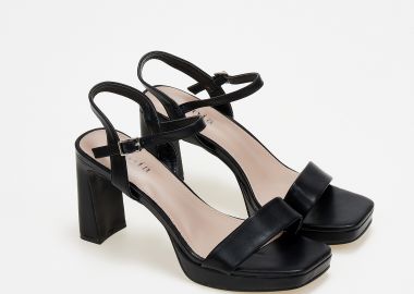 Πέδιλα με χοντρό τακούνι - Μαύρο - Issue - 