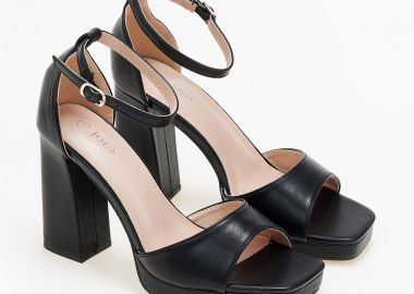 Πέδιλα με χοντρό τακούνι - Μαύρο - Issue - 