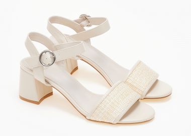 Πέδιλα με χοντρό τακούνι - Μπεζ - Issue - 