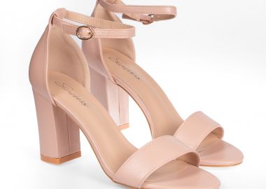 Πέδιλα με χοντρό τακούνι - Nude - Issue - 