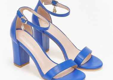 Πέδιλα με χοντρό τακούνι και κλειστή φτέρνα - Μπλε - Issue - 