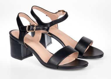 Πέδιλα με χοντρό τακούνι και μπαρέτα - Μαύρο - Issue - 