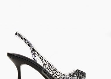 Πέδιλα με διαφάνεια και λεπτό τακούνι - Μαύρο - Issue - 