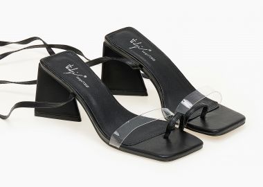 Πέδιλα με διάφανη φάσα - Μαύρο - Issue - 