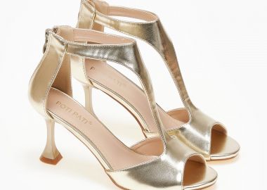 Πέδιλα με ιδιαίτερο τακούνι - Χρυσό - Issue - 