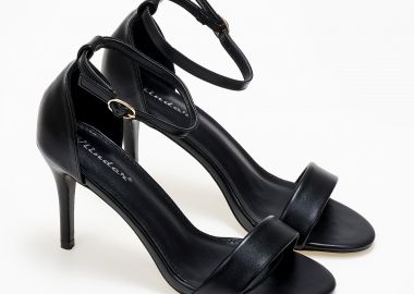 Πέδιλα με κλειστή φτέρνα και λεπτό τακούνι - Μαύρο - Issue - 