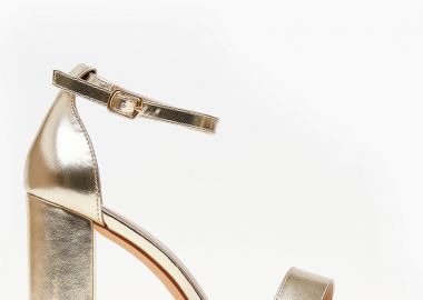 Πέδιλα με κλειστή φτέρνα και ψηλό τακούνι - Χρυσό - Issue - 