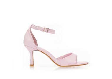 Πέδιλα με λεπτό τακούνι και μπαρέτα ΡΟΖ - Tsoukalas - 