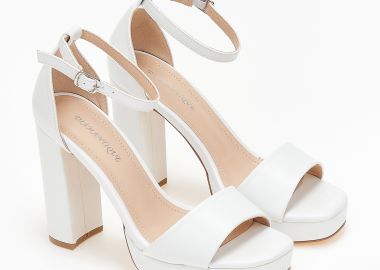 Πέδιλα με μπαρέτα και φιάπα - Λευκό - Issue - 