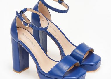 Πέδιλα με μπαρέτα και φιάπα - Μπλε - Issue - 