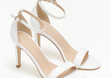 Πέδιλα με μπαρέτα και λεπτό τακούνι - Λευκό - Issue - 