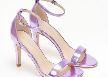 Πέδιλα με μπαρέτα και λεπτό τακούνι - Μωβ - Issue - 