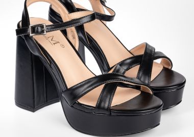 Πέδιλα με ψηλό τακούνι - Μαύρο - Issue - 