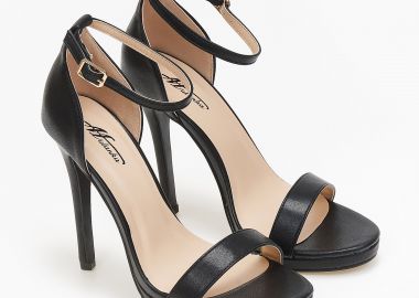 Πέδιλα με ψηλό τακούνι και μπαρέτα - Μαύρο - Issue - 