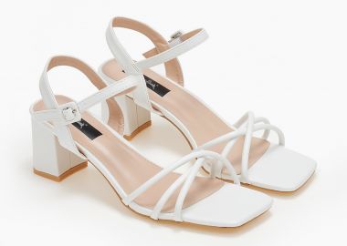 Πέδιλα με στρογγυλά λουράκια - Λευκό - Issue - 