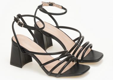 Πέδιλα με στρογγυλά λουράκια - Μαύρο - Issue - 