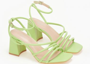 Πέδιλα με στρογγυλά λουράκια - Πράσινο - Issue - 