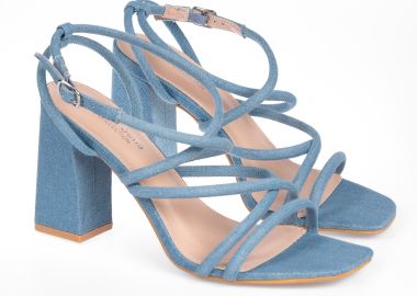 Πέδιλα με στρογγυλά λουράκια - Τζιν - Issue - 