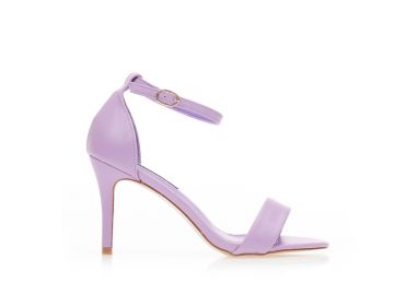 Πέδιλα μωβ δερματίνη με λουράκι στον αστράγαλο ΜΩΒ - Tsoukalas - 