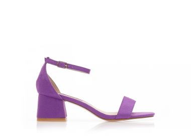 Πέδιλα μωβ σουέτ με φάσα ΜΩΒ - Tsoukalas - 